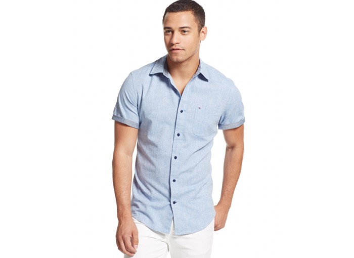 Tommy Hilfiger Greenhouse Solid Linen-Cotton Shirt